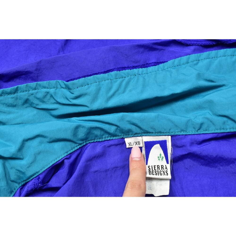 Vintage Sierra Designs Men's Blue Nylon Anorak Jacket Hooded Pullover Size XL - Picture 7 of 8